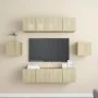 Juego de muebles de salón 6 piezas roble Sonoma de vidaXL, Muebles TV - Ref: Foro24-3078997, Precio: 169,55 €, Descuento: %