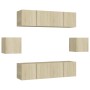 6-teiliges Wohnzimmermöbelset aus Sonoma-Eiche von vidaXL, TV-Möbel - Ref: Foro24-3078997, Preis: 166,94 €, Rabatt: %