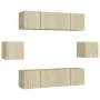 Juego de muebles de salón 6 piezas roble Sonoma de vidaXL, Muebles TV - Ref: Foro24-3078997, Precio: 169,55 €, Descuento: %