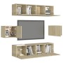 6-teiliges Wohnzimmermöbelset aus Sonoma-Eiche von vidaXL, TV-Möbel - Ref: Foro24-3078997, Preis: 166,94 €, Rabatt: %