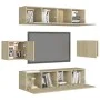 Juego de muebles de salón 6 piezas roble Sonoma de vidaXL, Muebles TV - Ref: Foro24-3078997, Precio: 169,55 €, Descuento: %