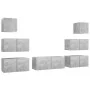 Set muebles de salón TV 7 pzas madera ingeniería gris hormigón de vidaXL, Muebles TV - Ref: Foro24-3079132, Precio: 201,62 €,...
