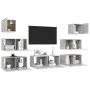 Set muebles de salón TV 7 pzas madera ingeniería gris hormigón de vidaXL, Muebles TV - Ref: Foro24-3079132, Precio: 201,62 €,...