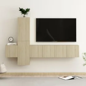 5-teiliges Wohnzimmermöbelset aus Sonoma-Eiche von vidaXL, TV-Möbel - Ref: Foro24-3078968, Preis: 153,94 €, Rabatt: %