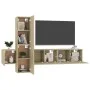 5-teiliges Wohnzimmermöbelset aus Sonoma-Eiche von vidaXL, TV-Möbel - Ref: Foro24-3078968, Preis: 153,94 €, Rabatt: %