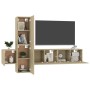 5-teiliges Wohnzimmermöbelset aus Sonoma-Eiche von vidaXL, TV-Möbel - Ref: Foro24-3078968, Preis: 150,68 €, Rabatt: %