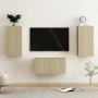 3-teiliges Wohnzimmermöbelset aus Sonoma-Eiche von vidaXL, TV-Möbel - Ref: Foro24-3078972, Preis: 96,15 €, Rabatt: %
