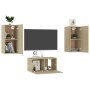 3-teiliges Wohnzimmermöbelset aus Sonoma-Eiche von vidaXL, TV-Möbel - Ref: Foro24-3078972, Preis: 96,15 €, Rabatt: %