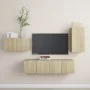 TV-Lounge-Möbelset 4-tlg. Sonoma Eiche Holzwerkstoff von vidaXL, TV-Möbel - Ref: Foro24-3078992, Preis: 120,89 €, Rabatt: %