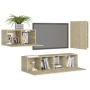 TV-Lounge-Möbelset 4-tlg. Sonoma Eiche Holzwerkstoff von vidaXL, TV-Möbel - Ref: Foro24-3078992, Preis: 121,99 €, Rabatt: %