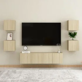 6-teiliges Wohnzimmermöbelset aus Sonoma-Eiche von vidaXL, TV-Möbel - Ref: Foro24-3078975, Preis: 141,00 €, Rabatt: %