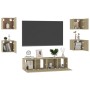 6-teiliges Wohnzimmermöbelset aus Sonoma-Eiche von vidaXL, TV-Möbel - Ref: Foro24-3078975, Preis: 140,58 €, Rabatt: %