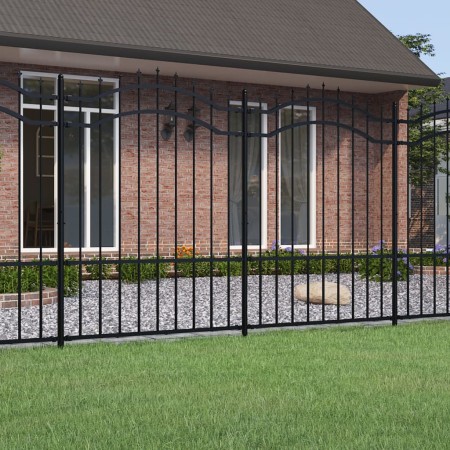 Garden fence with black coated steel spearhead 190cm by vidaXL, fence panels - Ref: Foro24-151082, Price: 218,14 €, Discount: %
