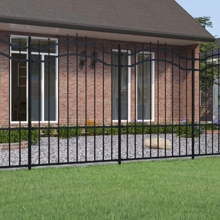 Garden fence with black coated steel spearhead 190cm by vidaXL, fence panels - Ref: Foro24-151082, Price: 220,16 €, Discount: %
