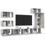 Set muebles de salón TV 8 pzas madera ingeniería gris hormigón de vidaXL, Muebles TV - Ref: Foro24-3079136, Precio: 241,67 €,...