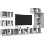 TV living room furniture set 8 pieces concrete gray engineered wood by vidaXL, TV Furniture - Ref: Foro24-3079136, Price: 250...