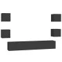Set de muebles de salón TV 7 pzas madera de ingeniería negro de vidaXL, Muebles TV - Ref: Foro24-3078766, Precio: 191,19 €, D...