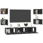 7-piece living room TV furniture set made of black engineered wood by vidaXL, TV Furniture - Ref: Foro24-3078766, Price: 191,...