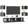 TV-Lounge-Möbel-Set 7-teilig schwarzer Holzwerkstoff von vidaXL, TV-Möbel - Ref: Foro24-3078766, Preis: 193,52 €, Rabatt: %
