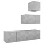 Wohnzimmermöbel Set 4 Stück Holztechnik Grau Beton von vidaXL, TV-Möbel - Ref: Foro24-3079154, Preis: 98,93 €, Rabatt: %