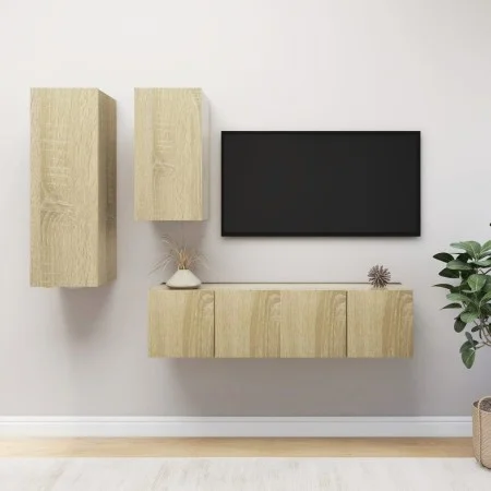 Juego de muebles de salón 4 piezas roble Sonoma de vidaXL, Muebles TV - Ref: Foro24-3079046, Precio: 141,13 €, Descuento: %