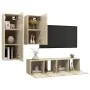 4-teiliges Wohnzimmermöbel-Set aus Sonoma-Eiche von vidaXL, TV-Möbel - Ref: Foro24-3079046, Preis: 141,13 €, Rabatt: %