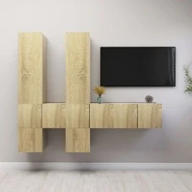 Muebles de pared de TV 7 pzas aglomerado color roble Sonoma de vidaXL, Muebles TV - Ref: Foro24-3079033, Precio: 213,07 €, De...