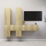 Muebles de pared de TV 7 pzas aglomerado color roble Sonoma de vidaXL, Muebles TV - Ref: Foro24-3079033, Precio: 213,07 €, De...
