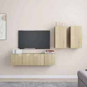 Juego de muebles de salón 4 piezas roble Sonoma de vidaXL, Muebles TV - Ref: Foro24-3079000, Precio: 132,91 €, Descuento: %