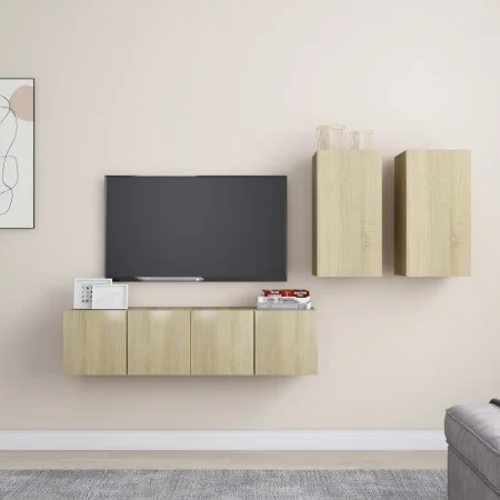 Sonoma Oak 4 Piece Living Room Furniture Set by vidaXL, TV Furniture - Ref: Foro24-3079000, Price: 135,19 €, Discount: %