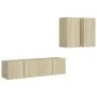 Sonoma Oak 4 Piece Living Room Furniture Set by vidaXL, TV Furniture - Ref: Foro24-3079000, Price: 135,19 €, Discount: %