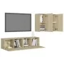 Sonoma Oak 4 Piece Living Room Furniture Set by vidaXL, TV Furniture - Ref: Foro24-3079000, Price: 135,19 €, Discount: %
