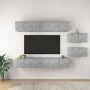 Set muebles de salón TV 8 pzas madera ingeniería gris hormigón de vidaXL, Muebles TV - Ref: Foro24-3079147, Precio: 228,82 €,...
