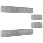TV-Wohnzimmermöbel-Set, 8-teilig, Betongrau, Holzwerkstoff von vidaXL, TV-Möbel - Ref: Foro24-3079147, Preis: 219,29 €, Rabat...