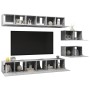 TV-Wohnzimmermöbel-Set, 8-teilig, Betongrau, Holzwerkstoff von vidaXL, TV-Möbel - Ref: Foro24-3079147, Preis: 219,29 €, Rabat...