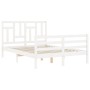 White solid wood bed frame with headboard 120x200 cm by vidaXL, Beds and slatted bases - Ref: Foro24-3194957, Price: 124,78 €...