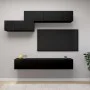 7-piece engineered wood living room TV furniture set in black. by vidaXL, TV Furniture - Ref: Foro24-3078834, Price: 219,53 €...