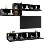 7-piece engineered wood living room TV furniture set in black. by vidaXL, TV Furniture - Ref: Foro24-3078834, Price: 219,53 €...