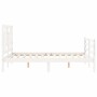 Weißer Massivholzbettrahmen mit Kopfteil 120x200 cm von vidaXL, Betten und Lattenroste - Ref: Foro24-3194957, Preis: 124,78 €...