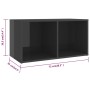 Wandmontierte Wohnzimmermöbel, 4-teilig, glänzend graues Holzwerkstoff von vidaXL, TV-Möbel - Ref: Foro24-3079978, Preis: 125...