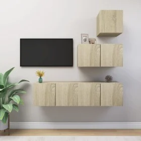 Wohnzimmer-TV-Möbelset, 4-teilig, Holzwerkstoff, Sonoma-Eiche von vidaXL, TV-Möbel - Ref: Foro24-3079049, Preis: 118,74 €, Ra...