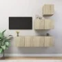 Living room TV furniture set 4 pieces engineered wood Sonoma oak by vidaXL, TV Furniture - Ref: Foro24-3079049, Price: 118,74...