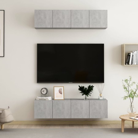 Wohnzimmer-TV-Möbelset, 4-teilig, Holzwerkstoff, Sonoma-Eiche von vidaXL, TV-Möbel - Ref: Foro24-3079059, Preis: 118,28 €, Ra...