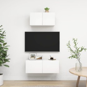 Set de muebles de salón TV 2 piezas madera de ingeniería blanco de vidaXL, Muebles TV - Ref: Foro24-3078700, Precio: 77,52 €,...