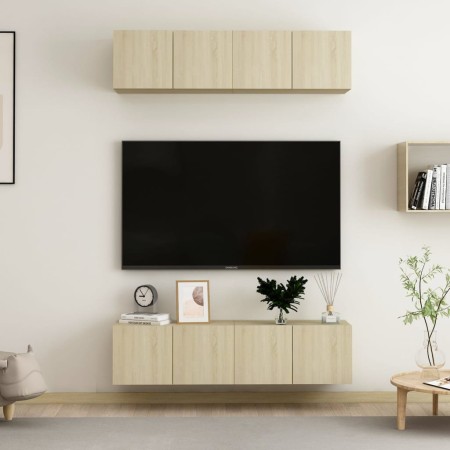 Wohnzimmermöbel-Set 4-teilig Sonoma-Eiche 60x30x30 cm von vidaXL, TV-Möbel - Ref: Foro24-3078954, Preis: 127,88 €, Rabatt: %