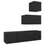 4-teiliges TV-Wohnzimmermöbelset aus schwarzem Holzwerkstoff von vidaXL, TV-Möbel - Ref: Foro24-3078839, Preis: 128,43 €, Rab...