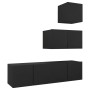4-teiliges TV-Wohnzimmermöbelset aus schwarzem Holzwerkstoff von vidaXL, TV-Möbel - Ref: Foro24-3078839, Preis: 129,81 €, Rab...