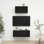 2-teiliges TV-Wohnzimmermöbelset aus schwarzem Holzwerkstoff von vidaXL, TV-Möbel - Ref: Foro24-3078805, Preis: 77,88 €, Raba...