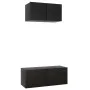 2-piece black engineered wood TV living room furniture set by vidaXL, TV Furniture - Ref: Foro24-3078805, Price: 79,05 €, Dis...
