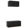2-teiliges TV-Wohnzimmermöbelset aus schwarzem Holzwerkstoff von vidaXL, TV-Möbel - Ref: Foro24-3078805, Preis: 76,48 €, Raba...